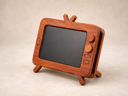 The Tele vintage wooden mobile phone stand by Utilihaus