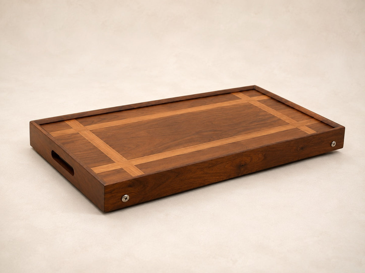 The Butler foldable wooden tray table for breakfast and laptop use by Utilihaus